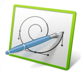 A pen drawing on a green-framed tablet